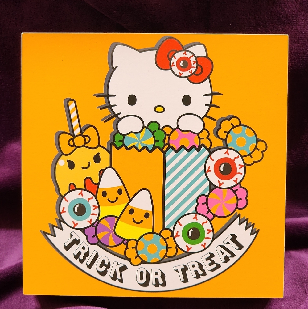 Hello Kitty Halloween Block Sign Wooden Wall Shelf Art Hello Kitty Block Picture